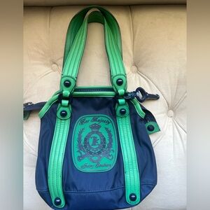 Juicy Couture Black and Green Shoulder Bag